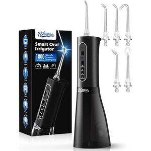 Water Dental Flosser Oral Teeth Pick: WELLFINE Portable Cordless 4 Modes Recharg